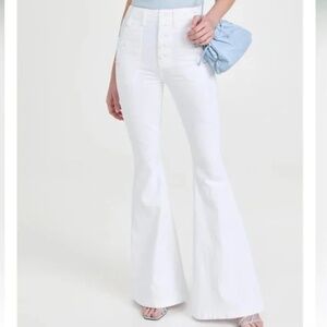 ~7 For All Mankind Women’s White Portia Megaflare Jeans